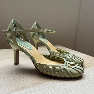 Vintage Green Leather Heels by Nine West